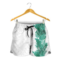 Hawaii Tropical Leaves Shorts for Women Polynesian Pattern