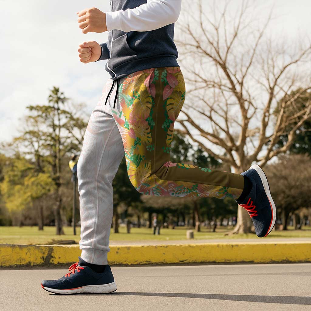 Hawaii Tropical Plant Lenalena Jogger Pants Vibrant Polynesian Pattern