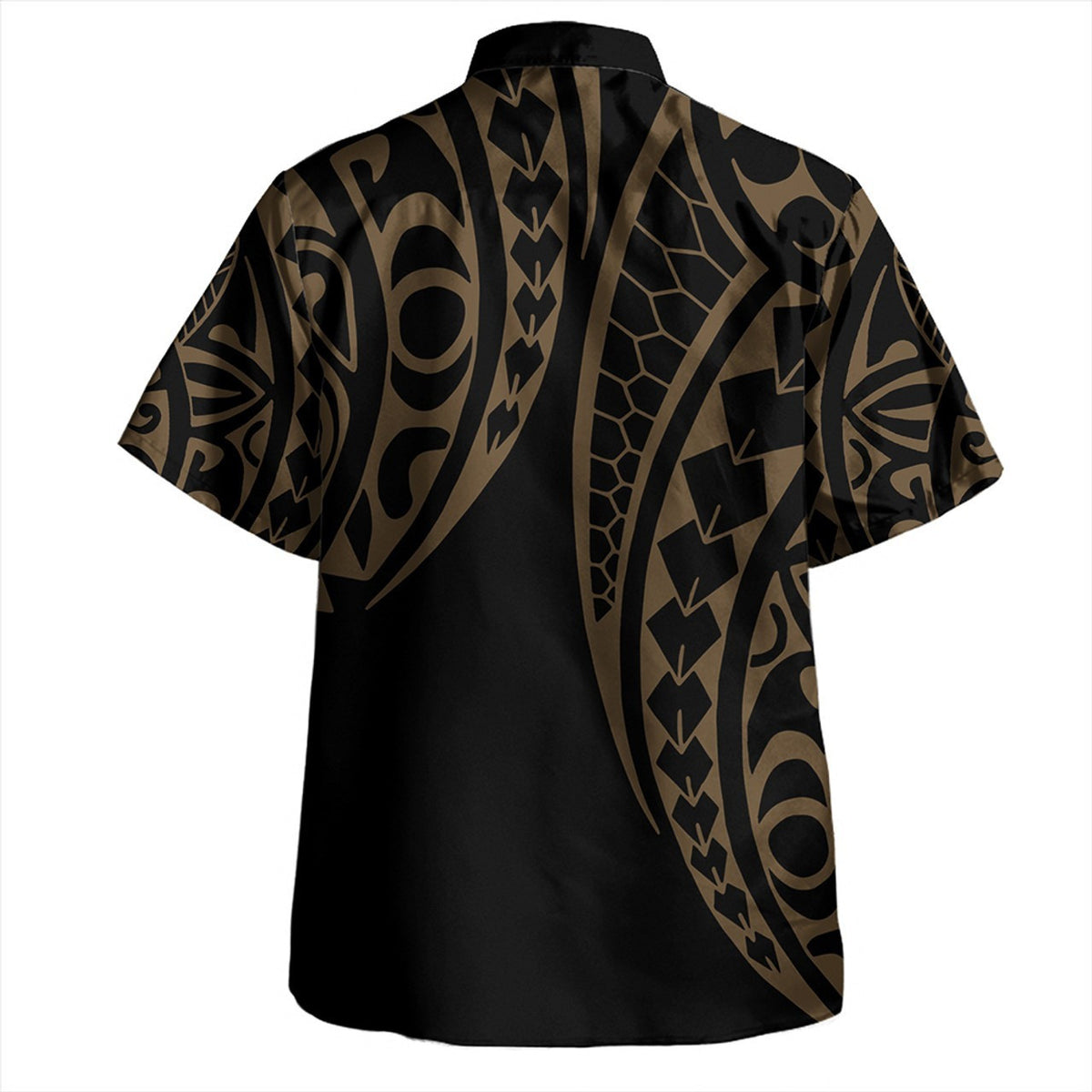 Papua New Guinea Couples Matching Puletasi and Hawaiian Shirt Kakau Style Gold