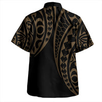 Papua New Guinea Couples Matching Puletasi and Hawaiian Shirt Kakau Style Gold