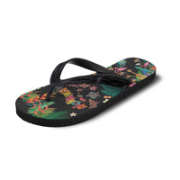 Hawaiian Alohawaii Flip Flops Tribal Sea Animals Tattoo and Tropical Plants LT03 - Polynesian Pride