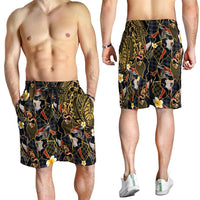 Hawaiian and Japanese Shorts for Men Polynesian Tattoo with Japanese Culture Kintsugi Style LT03 - Polynesian Pride