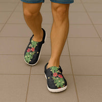 Hawaiian Hibiscus Plumeria Clogs Shoes Tropical Leaves