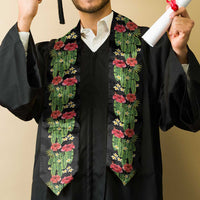 Hawaiian Hibiscus Plumeria Graduation Stole Tropical Leaves