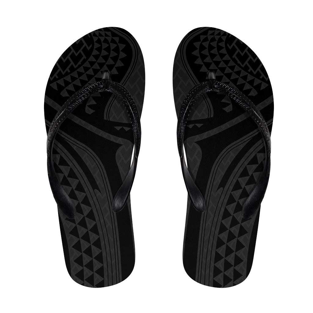 Hawaiian Kakau Art Tattoos Aquaman Style Flip Flops Black Version - Polynesian Pride