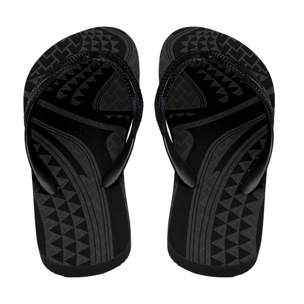 Hawaiian Kakau Art Tattoos Aquaman Style Flip Flops Black Version - Polynesian Pride