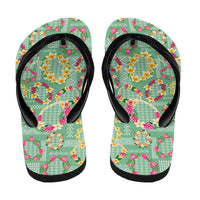 Hawaiian Leis Flip Flops Kakau Tattoos and Palaka Pastel Green Color