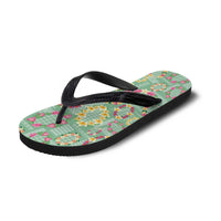 Hawaiian Leis Flip Flops Kakau Tattoos and Palaka Pastel Green Color
