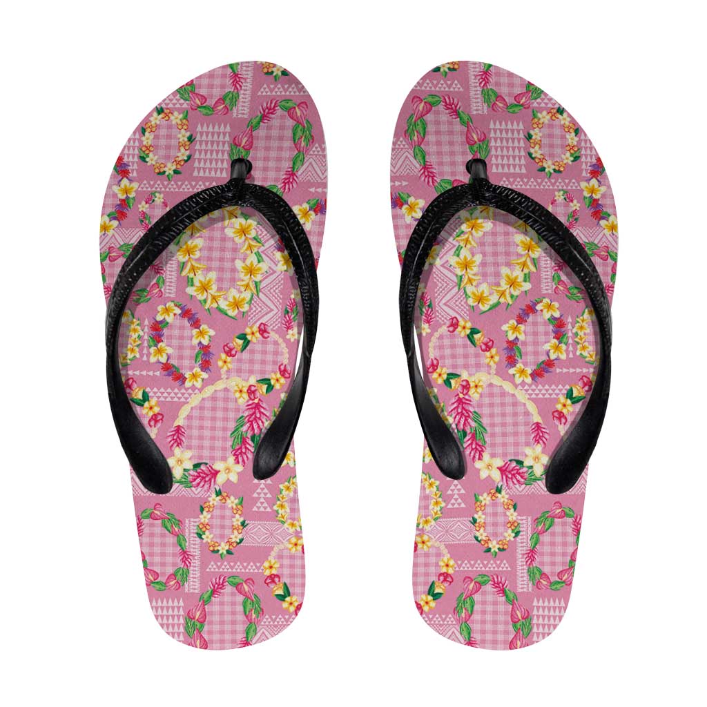 Hawaiian Leis Flip Flops Kakau Tattoos and Palaka Pastel Pink Color