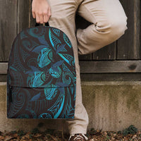 Hawaiian Mango Tribal Tattoo Backpack Teal Pacific Traditional Pattern