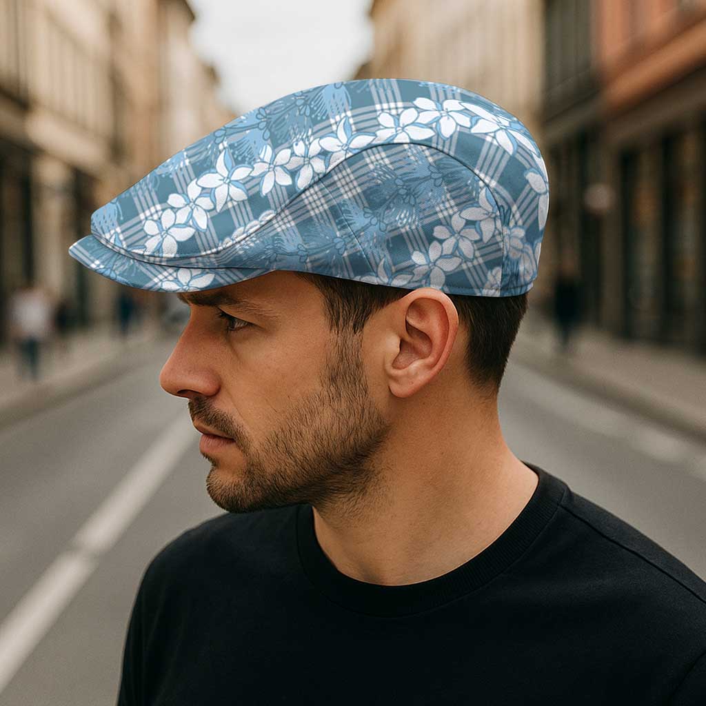 Hawaiian Ohia Lehua Lei Jeff Hat Plaid Palaka Uliuli Omaomao Pattern - Polynesian Pride