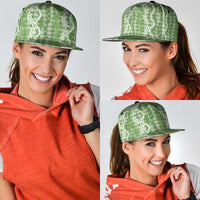 Hawaiian Ohia Lehua Lei Snapback Cap Plaid Palaka Omaomao Pattern - Polynesian Pride