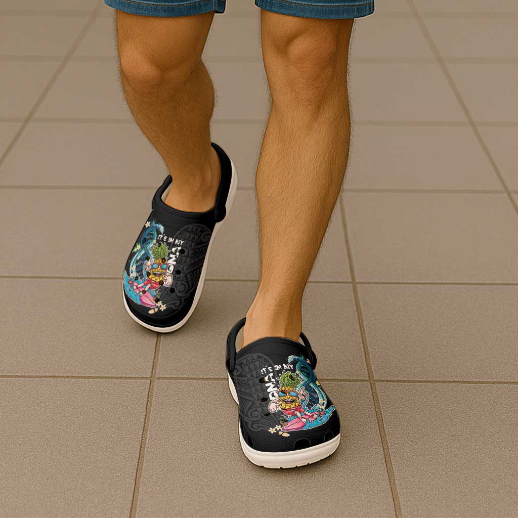 Hawaiian Pineapple Surfing Clogs Shoes It's in My DNA - Kakau and Polynesian Pattern LT03 - Polynesian Pride