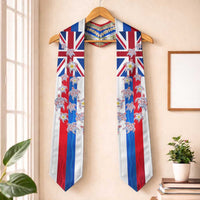 Hawaiian Polynesian Tribal Turtles Graduation Stole with Lei and Flag Style