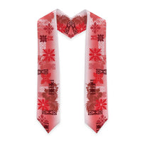 Hawaiian Quilt Graduation Stole Vintage Pattern Red