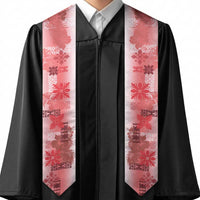 Hawaiian Quilt Graduation Stole Vintage Pattern Red