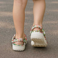 Hawaiian Santa Christmas Pattern Clogs Shoes White Version - Polynesian Pride