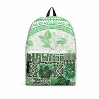 Hawaiian Tapa Backpack Traditional Vintage Pattern Green LT05 Green - Polynesian Pride