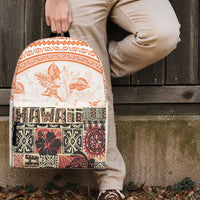 Hawaiian Tapa Backpack Traditional Vintage Pattern Orange LT05 - Polynesian Pride