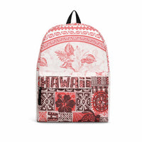 Hawaiian Tapa Backpack Traditional Vintage Pattern Red LT05 Red - Polynesian Pride