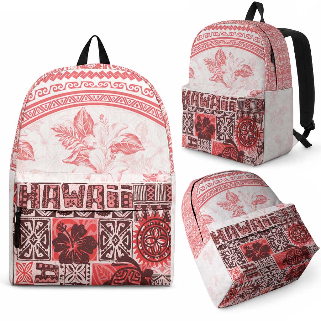 Hawaiian Tapa Backpack Traditional Vintage Pattern Red LT05 - Polynesian Pride