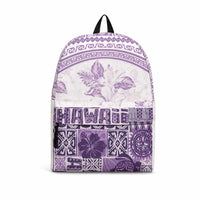 Hawaiian Tapa Backpack Traditional Vintage Pattern Violet LT05 Violet - Polynesian Pride