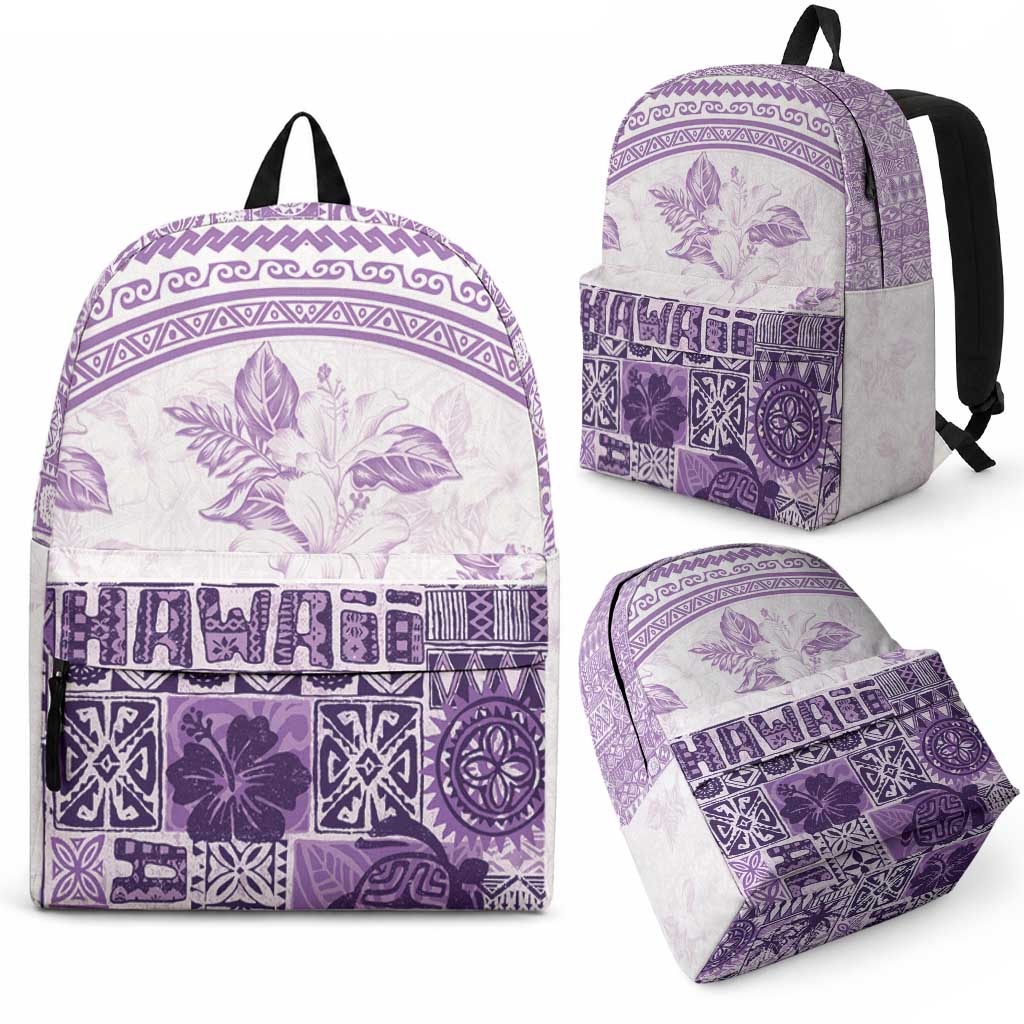 Hawaiian Tapa Backpack Traditional Vintage Pattern Violet LT05 - Polynesian Pride