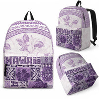 Hawaiian Tapa Backpack Traditional Vintage Pattern Violet LT05 - Polynesian Pride