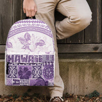 Hawaiian Tapa Backpack Traditional Vintage Pattern Violet LT05 - Polynesian Pride