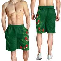 Hawaiian Taro Leaves-Hibiscus and Plumeria Shorts for Men Polynesian Art-Kakau Tattoo Green LT03 - Polynesian Pride
