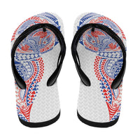 Hawaiian Traditional Tattoos Flip Flops Kakau Tribal Tropical Plant Motif Hawaii Flag Color Inspired LT03 - Polynesian Pride