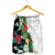 Hawaiian Tropical Flowers and Leaves Shorts for Men Leopard Pattern Half White Black Version - Polynesian Pride