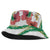 Hawaiian Tropical Flowers and Maile Pikake Bucket Hat Polynesian Tribal Pattern White Color - Polynesian Pride