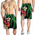 Hawaiian Tropical Flowers and Maile Pikake Shorts for Men Polynesian Tribal Pattern Black Color - Polynesian Pride