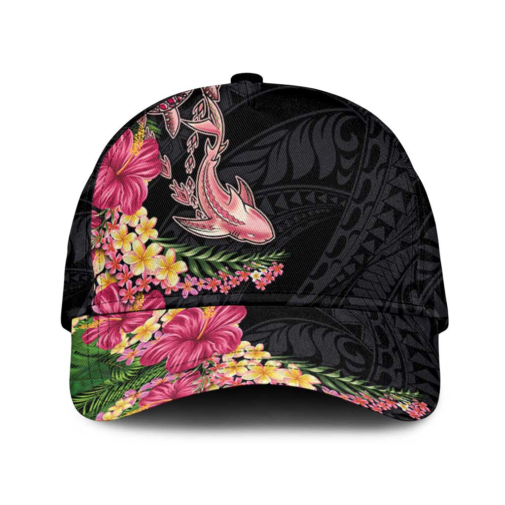 Hawaiian Tropical Plants Turtle and Shark Classic Cap Polynesian Art Tattoo - Polynesian Pride