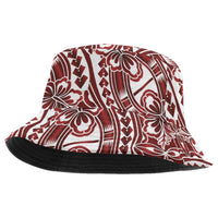 Hibiscus Bloom Island Tribal Waves Bucket Hat Red Polynesian Pattern LT01 One Size Red - Polynesian Pride