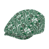 Hibiscus Bloom Island Tribal Waves Jeff Hat Green Polynesian Pattern LT01 - Polynesian Pride