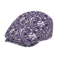 Hibiscus Bloom Island Tribal Waves Jeff Hat Purple Polynesian Pattern LT01 - Polynesian Pride