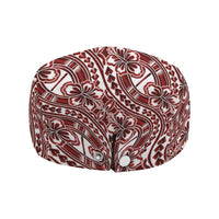 Hibiscus Bloom Island Tribal Waves Jeff Hat Red Polynesian Pattern LT01 - Polynesian Pride