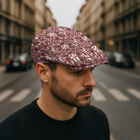 Hibiscus Bloom Island Tribal Waves Jeff Hat Red Polynesian Pattern LT01 - Polynesian Pride