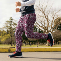 Hibiscus Bloom Island Tribal Waves Jogger Pants Pink Polynesian Pattern LT01 - Polynesian Pride