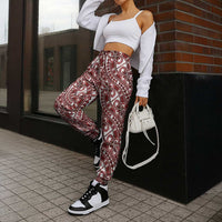 Hibiscus Bloom Island Tribal Waves Jogger Pants Red Polynesian Pattern LT01 - Polynesian Pride
