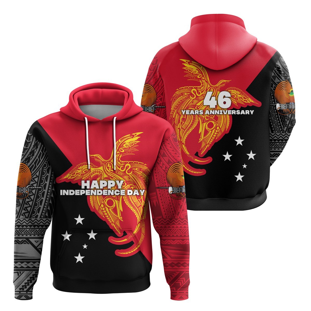 Papua New Guinea Hoodie Independence Day Flag Style LT16 - Polynesian Pride