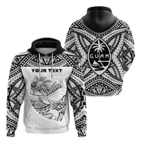 Custom Guam Rugby Hoodie Polynesian Patterns White Ver.2 LT16 Unisex White - Polynesian Pride