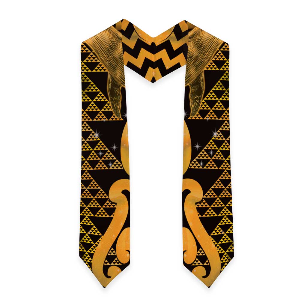 Humpback Whale Matariki New Zealand Graduation Stole NZ Maori Paikea Poutama Luxury Gold