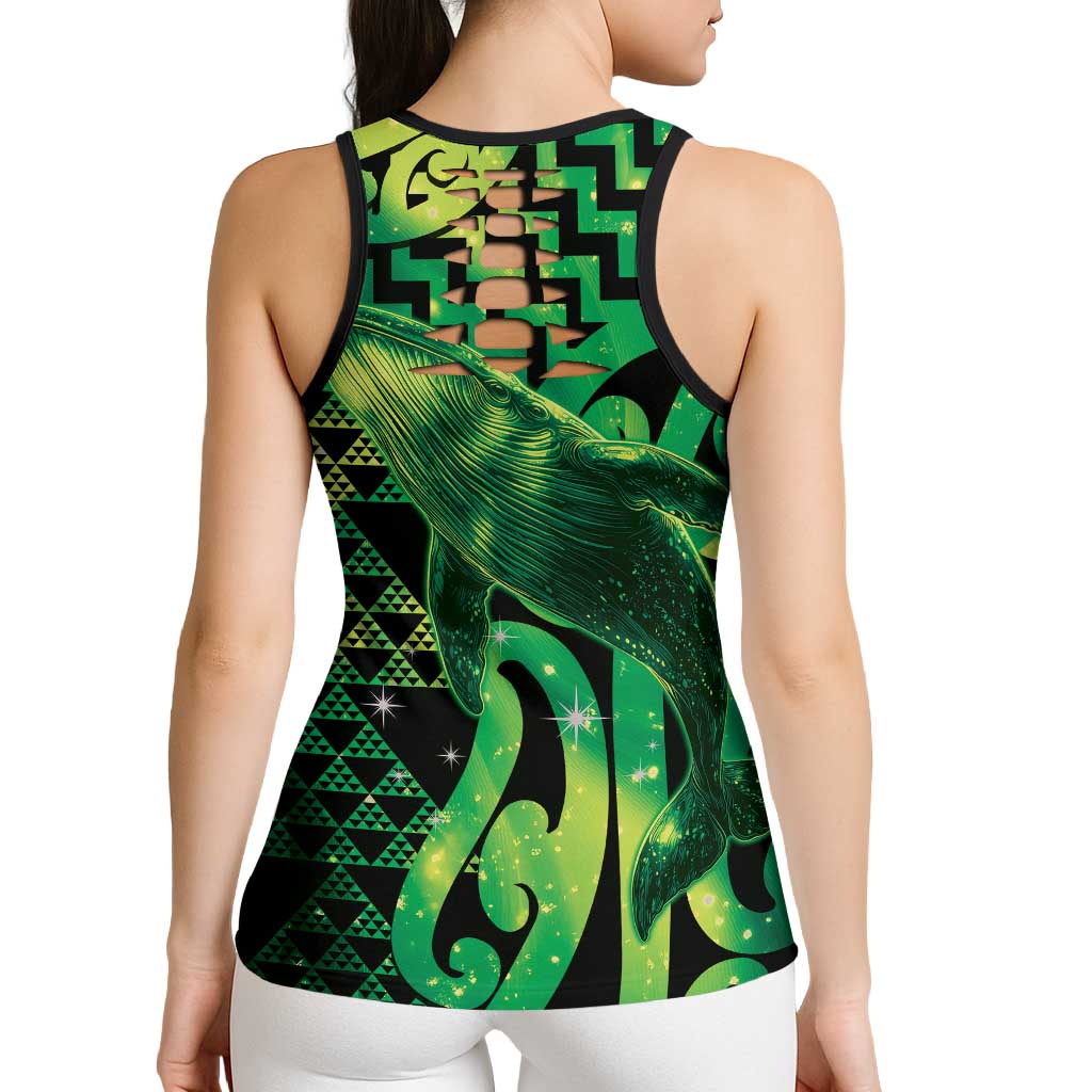 Humpback Whale Matariki New Zealand Hollow Tank Top NZ Maori Paikea Poutama Luxury Green