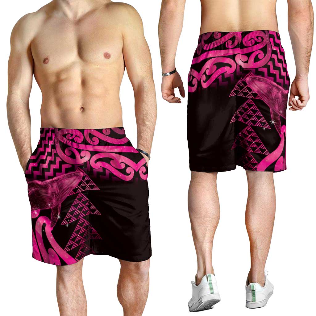 Humpback Whale Matariki New Zealand Shorts for Men NZ Maori Paikea Poutama Luxury Pink