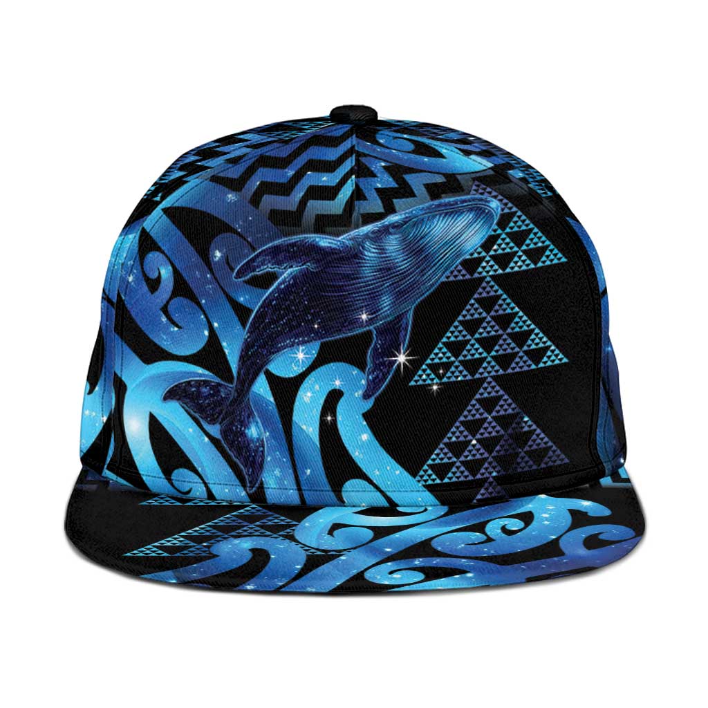 Humpback Whale Matariki New Zealand Snapback Cap NZ Maori Paikea Poutama Luxury Blue
