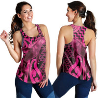 Humpback Whale Matariki New Zealand Women Racerback Tank NZ Maori Paikea Poutama Luxury Pink LT14 - Polynesian Pride