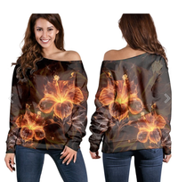 Polynesian Tribal Tattoo Off Shoulder Sweater LT9
